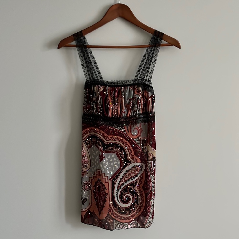 Paisley, Lace Strap Sequin Top